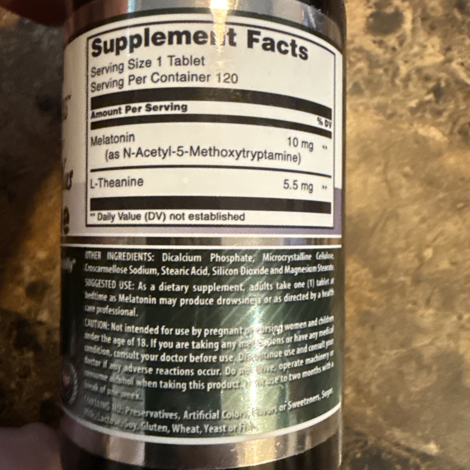 Amazing Formulas Melatonin Plus 10 mg L-Theanine 5.5 mg 120 Tablets