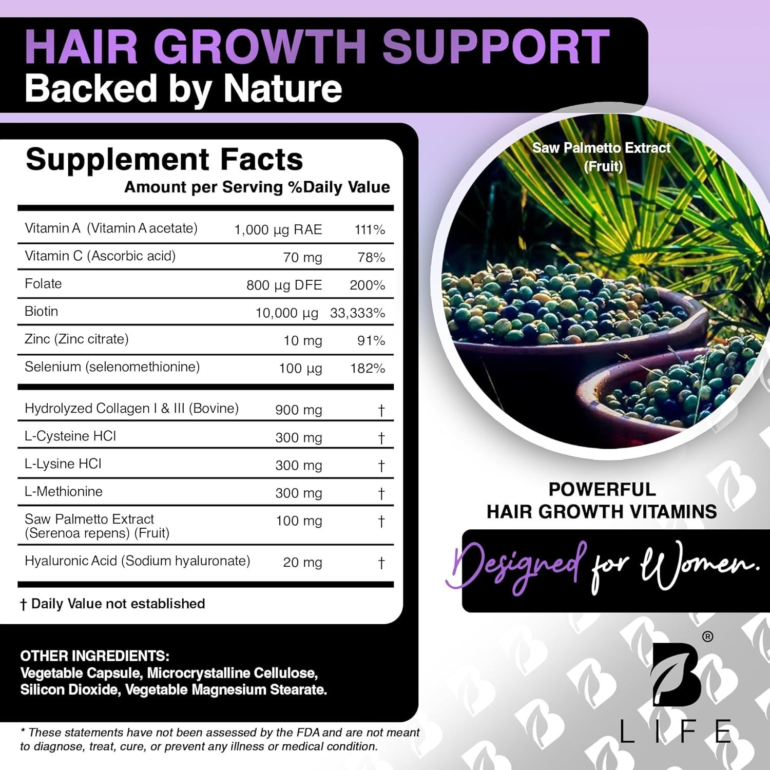 TWO PACK- Womens Hair Growth Supplement – Biotin Hair Vitamin Complex (60 days)