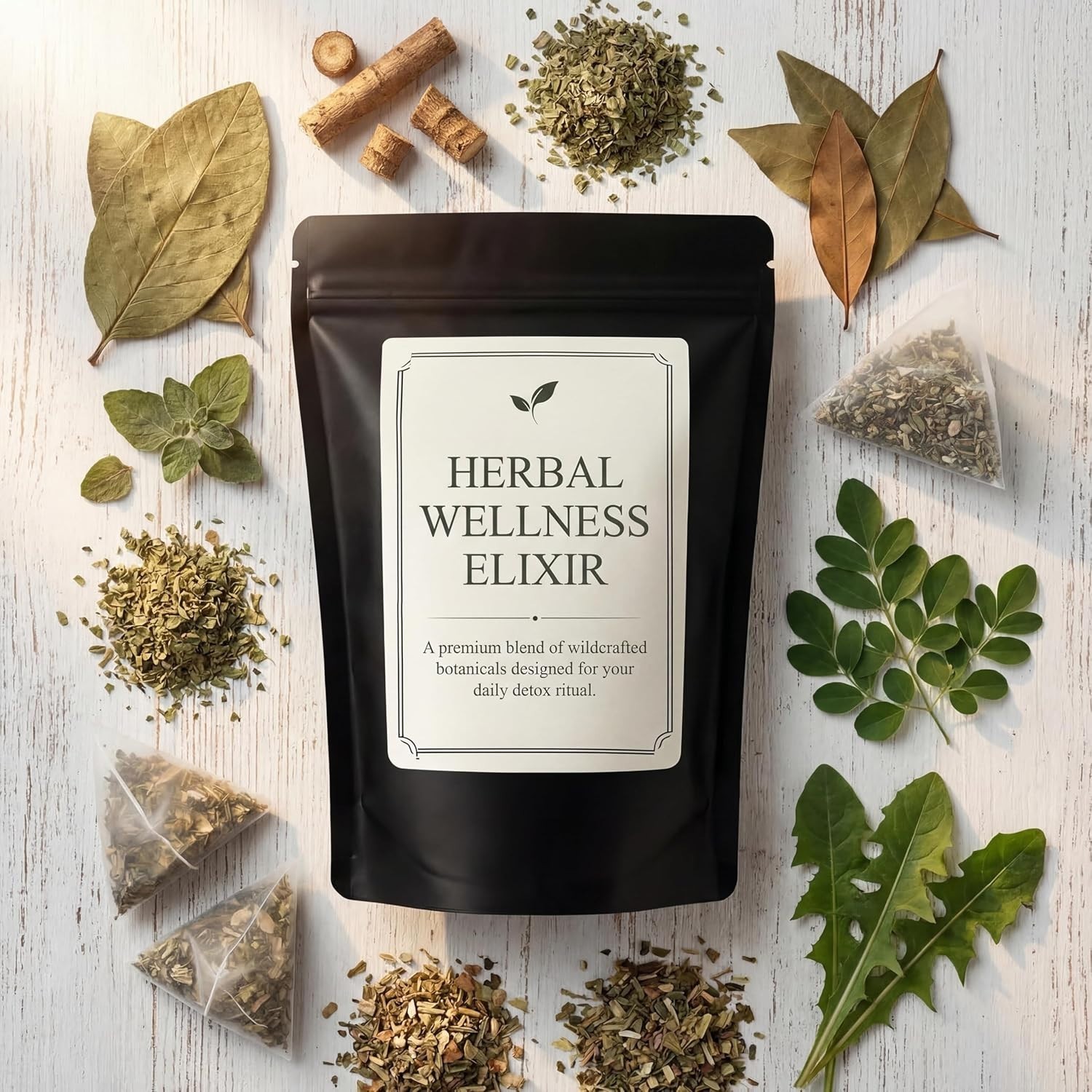 Jamaican Healing Garden Blood Detox Tea,Wildcrafted Herbs with Guaco,Burdock R..