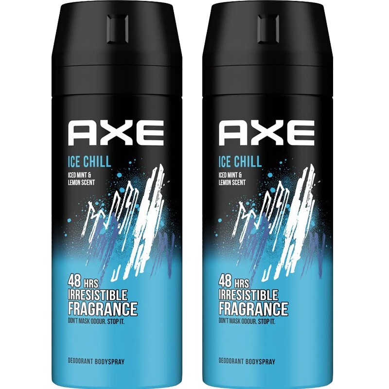 2 x Axe Ice Chill Deodorant Body Spray 48 HR Fresh for Men, 150ml (5.07 oz)