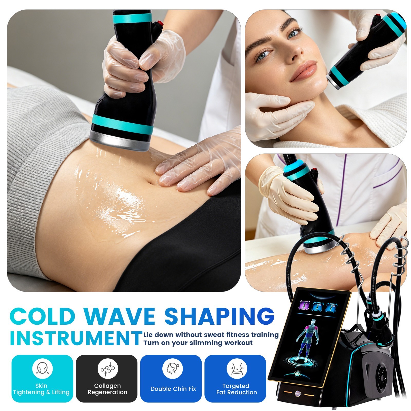 3-In-1 Cold Wave Shaping Machine Burning Fat Skin Tightening Body Slimming