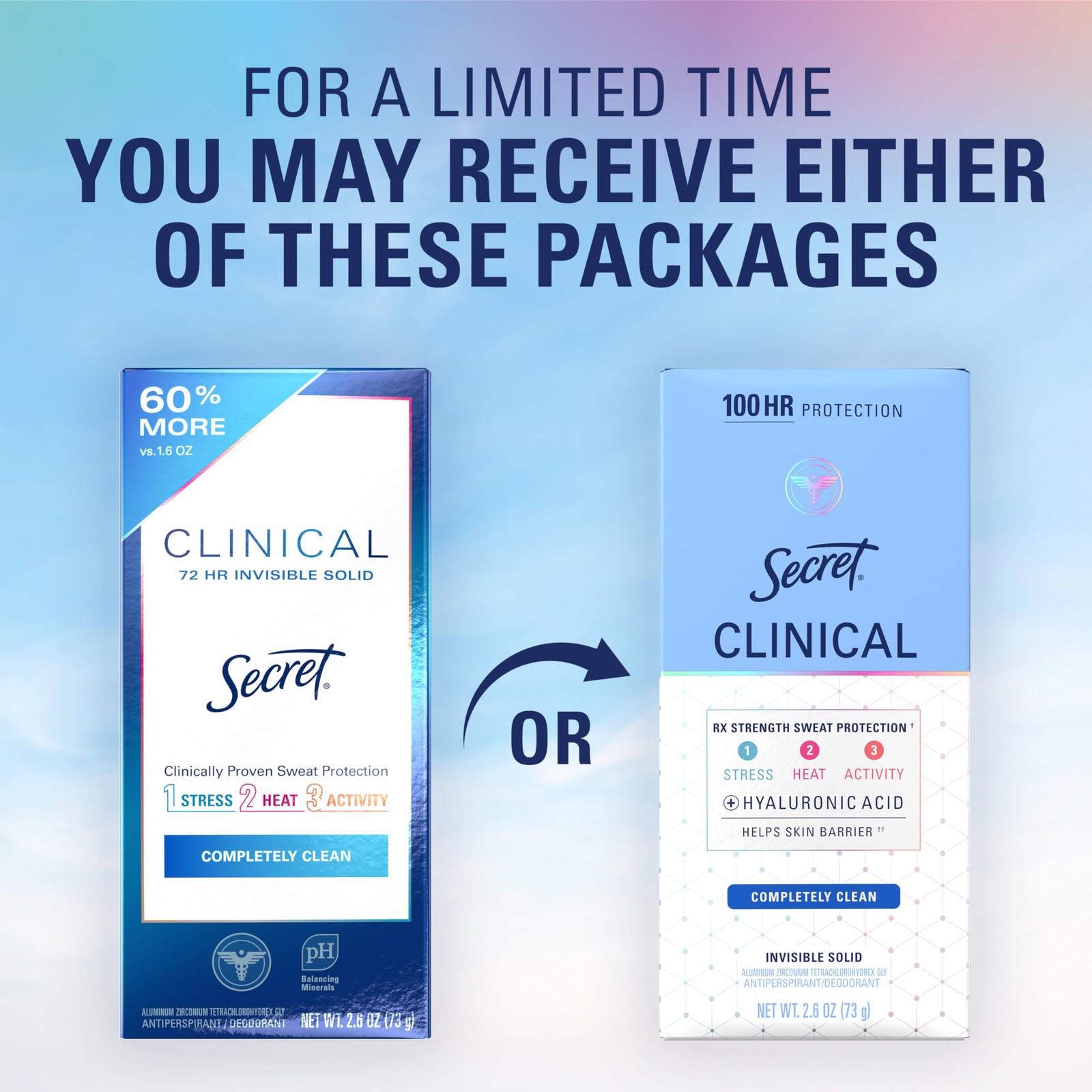 Secret Clinical 2.6 Ounce (Pack of 1), Completely Clean Invisible Solid