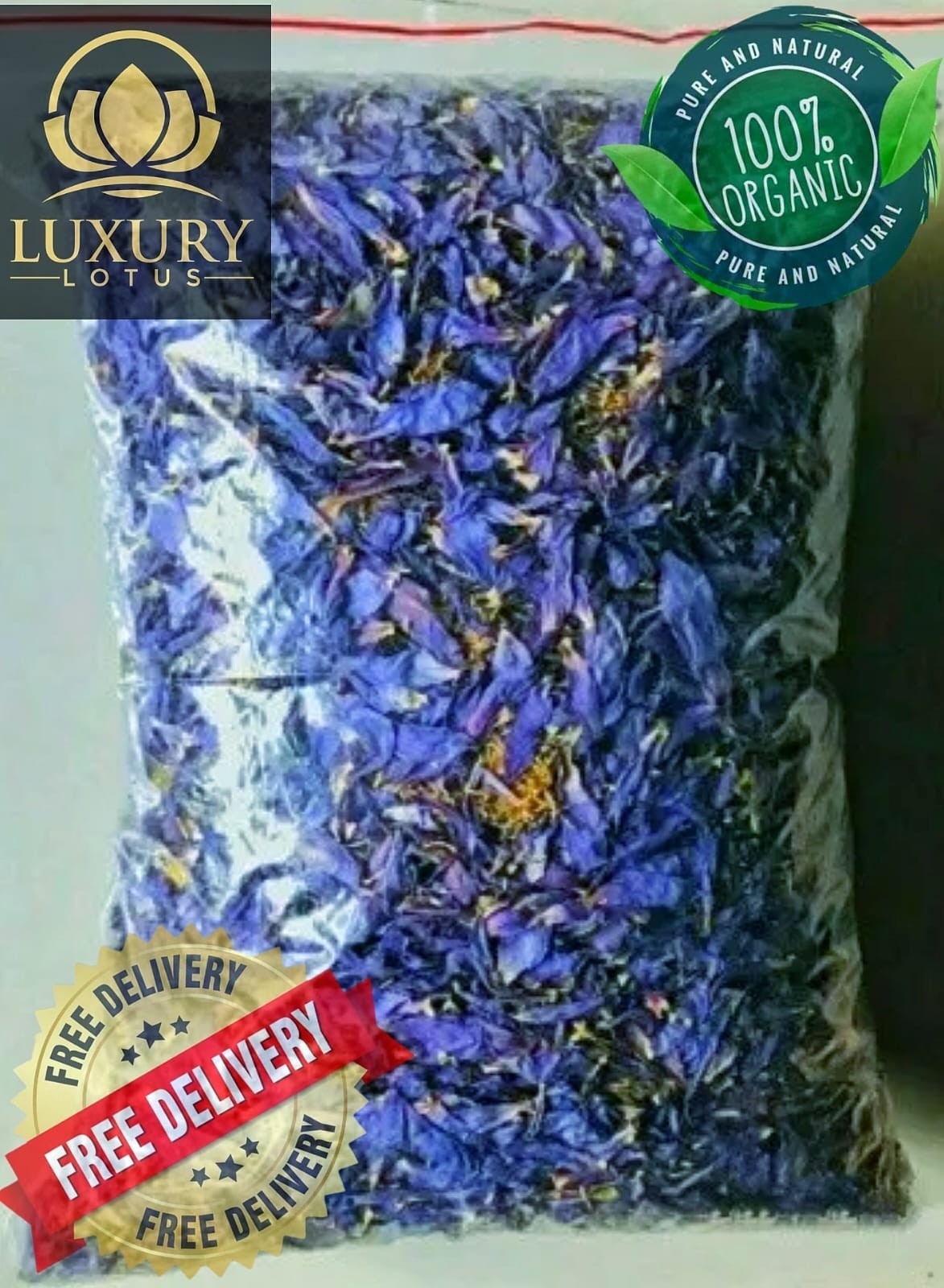 Blue Lotus |Nymphaea Caerulea| 100% Organic Herbal Hand Picked Pure Flowers Tea!