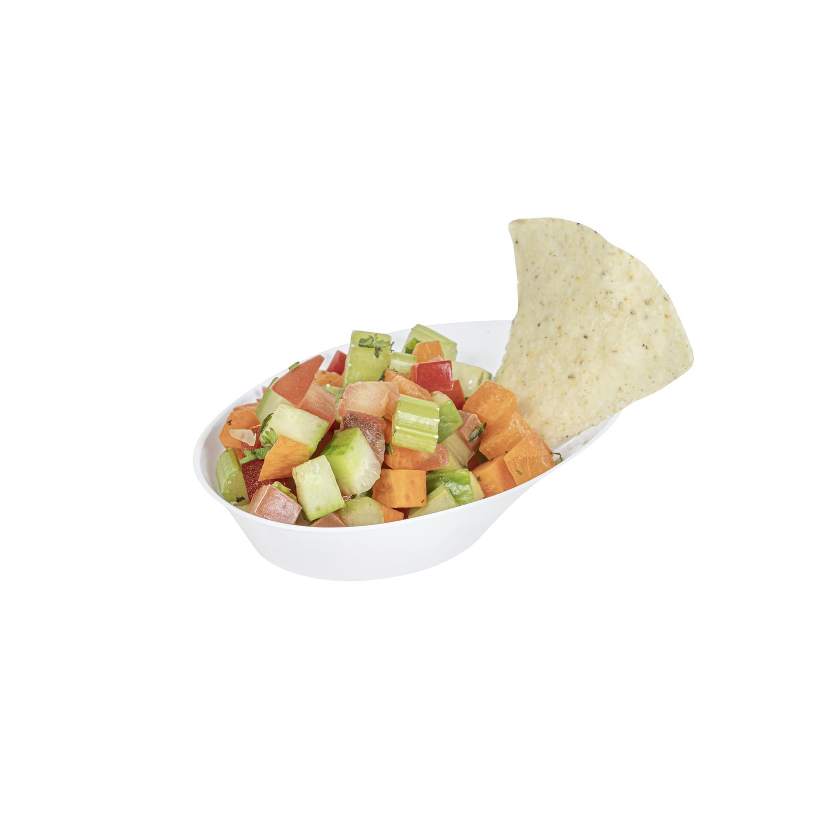 Restaurantware Oval White Plastic Ellipse Dish – 4 X 3 X 1 1/4 – 50 Count