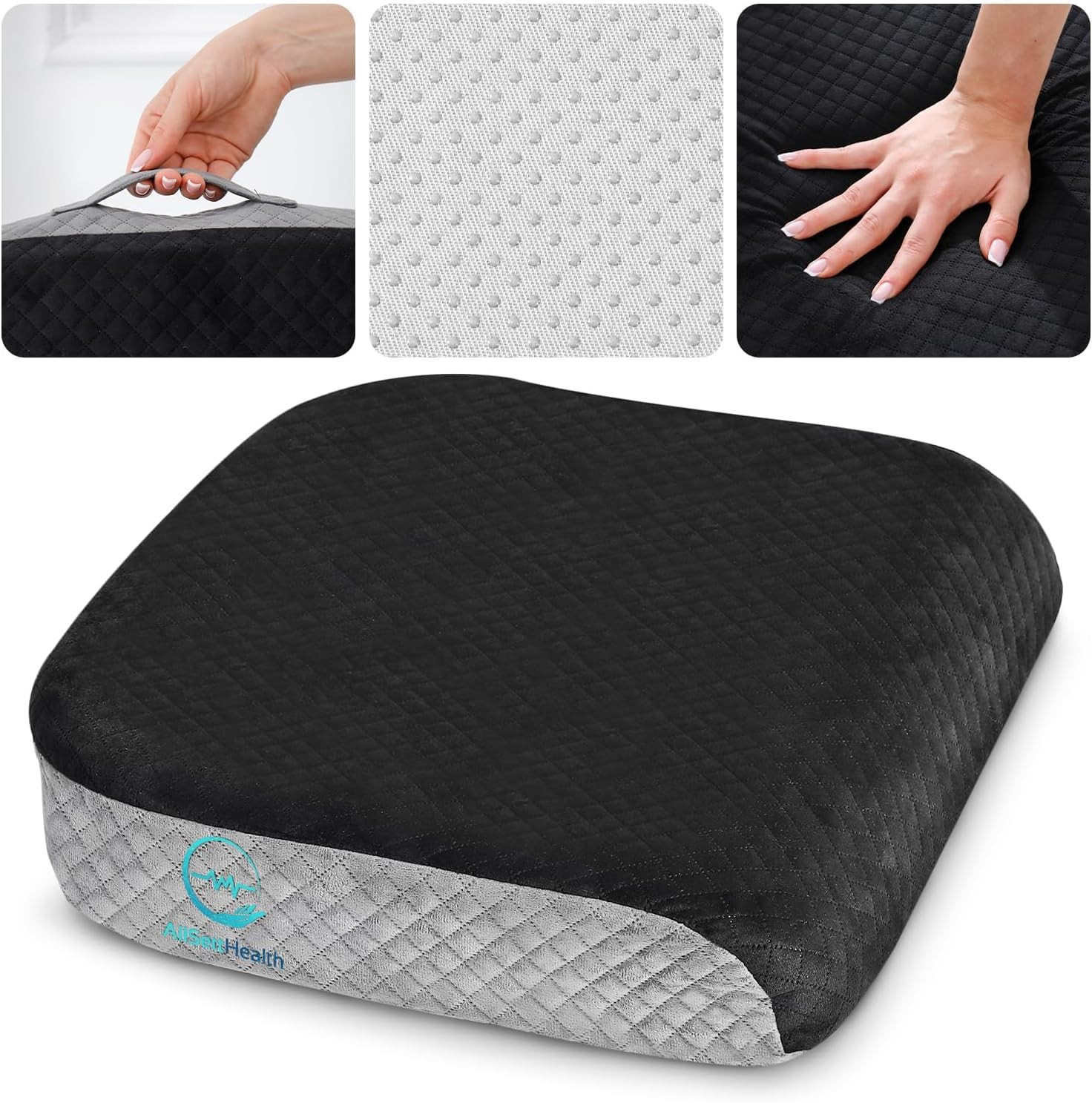 Large Seat Cushion (19” X 17” X 3”) Memory Foam for Office Chair, Wheelchair Cus