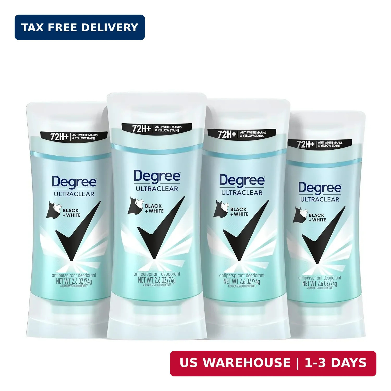 Degree Women’s Black+White 4 Count Antiperspirant Balm 2.6 oz – Protects from De