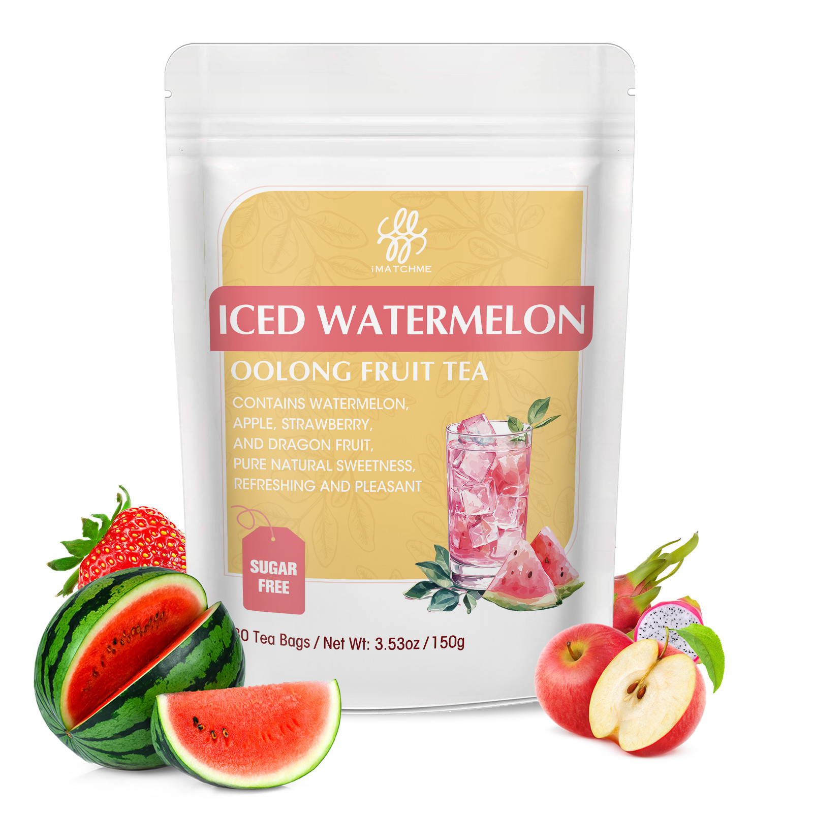2x Oolong 30 Tea Bags Tea &Strawberry,Watermelon, Apple Dragon Fruit