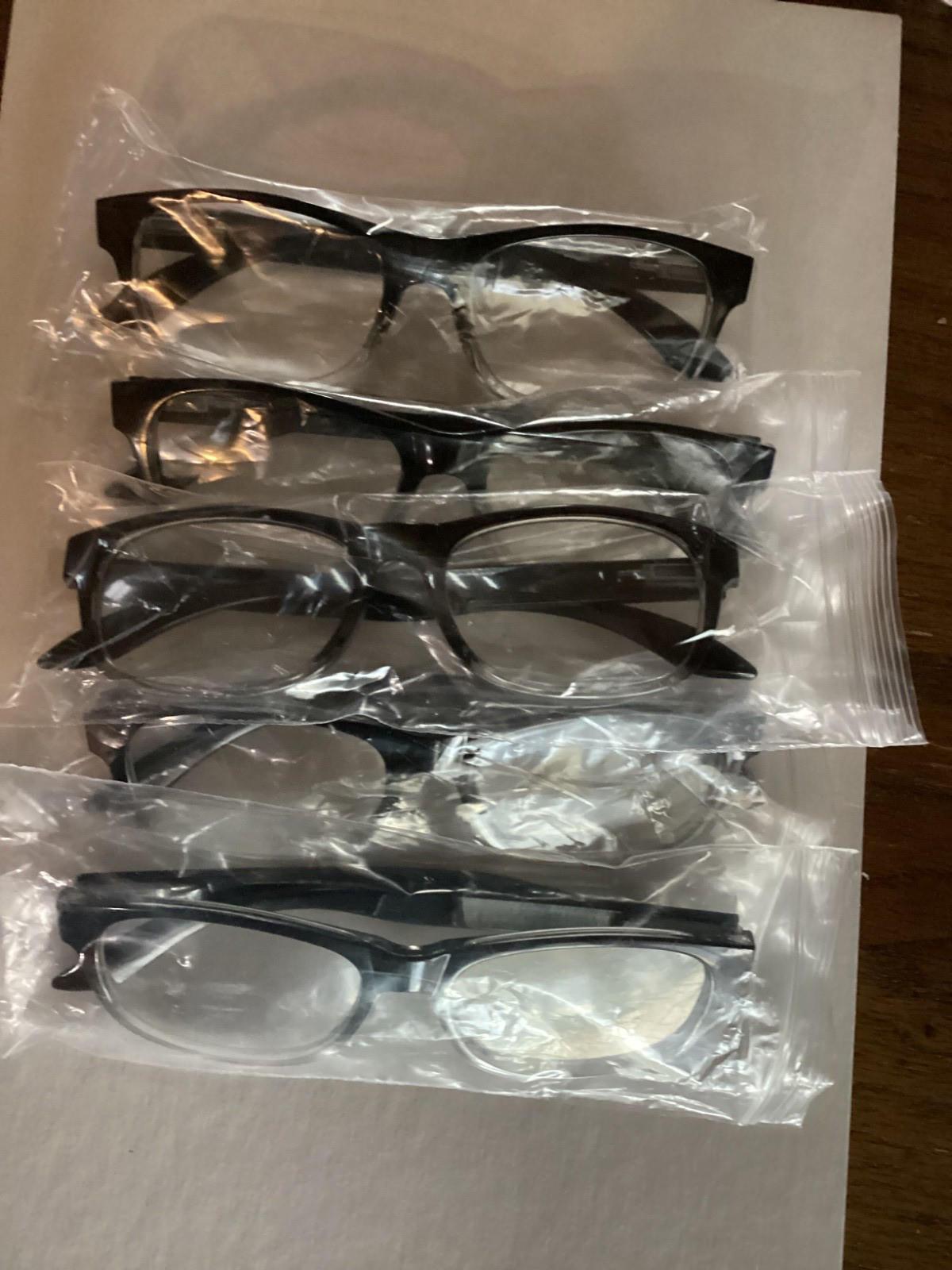 Reading Glasses Lot of 5 Unknown Magnification – New & Unused.
