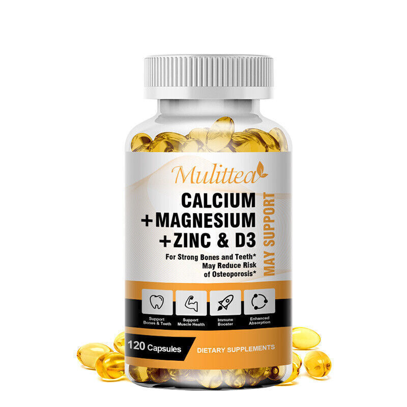 Zinc Calcium Magnesium & Vitamin D Complex Supplement Bone Muscle Immune Support