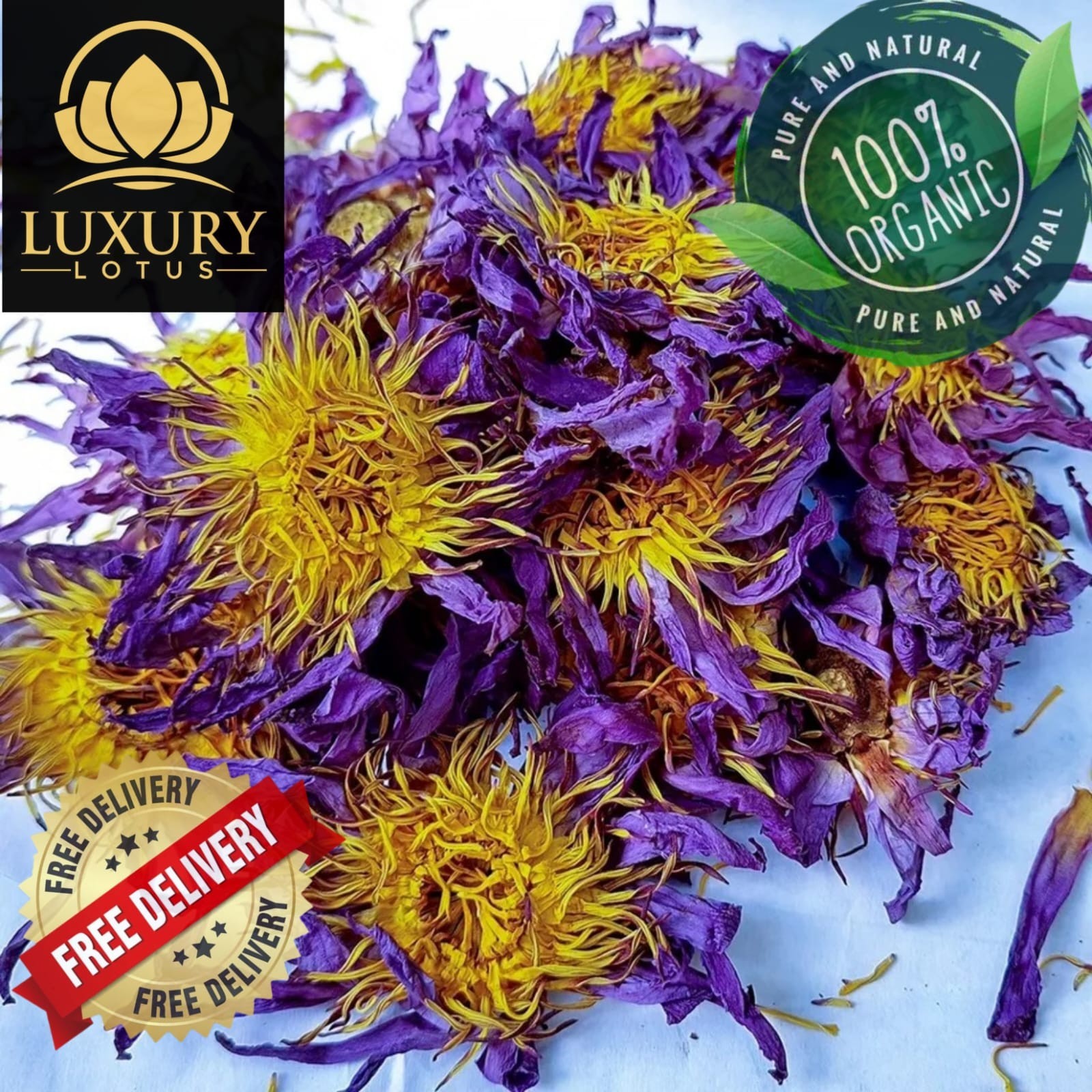 Blue Lotus |Nymphaea Caerulea| 100% Organic Herbal Hand Picked Pure Flowers Tea!