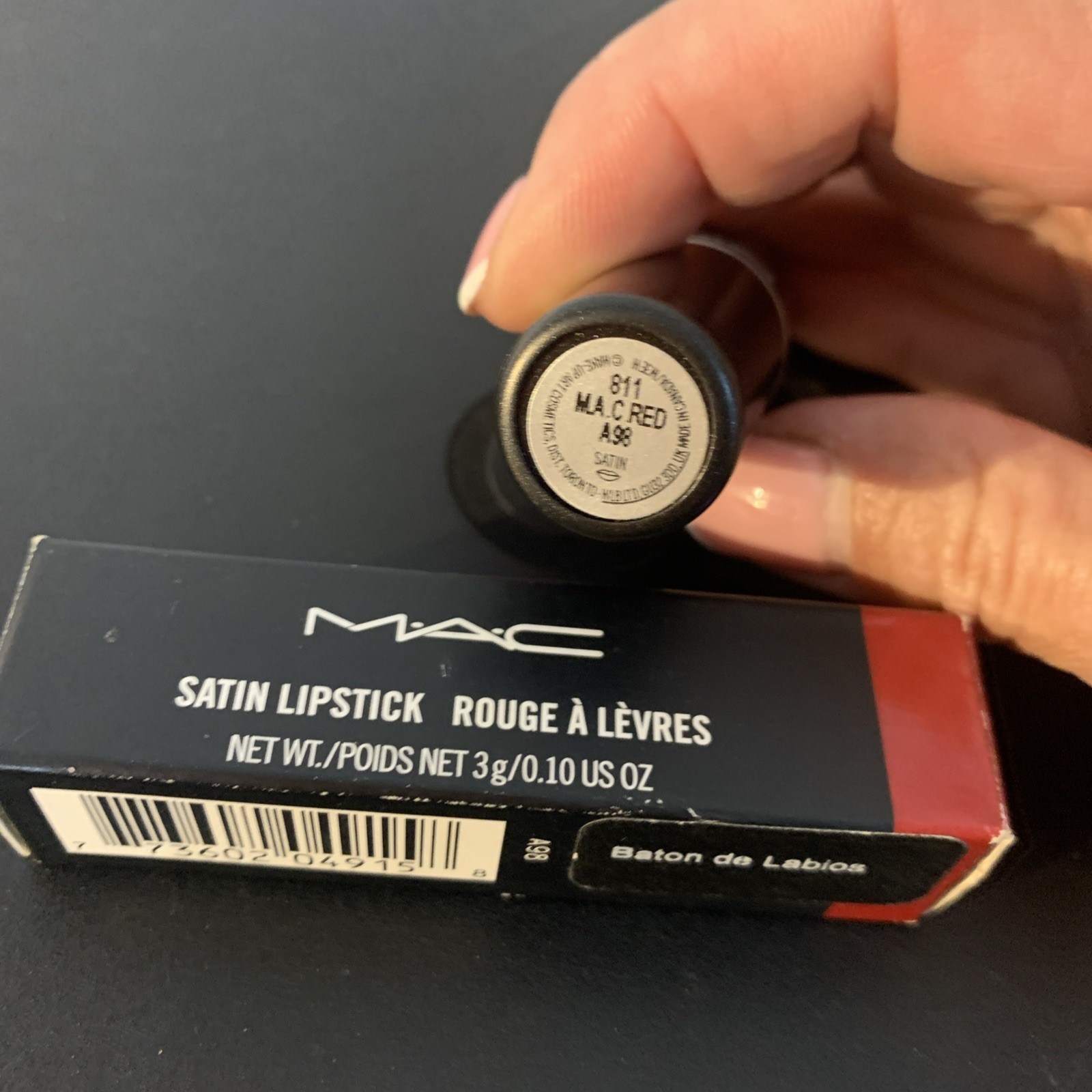 MAC Satin Lipstick 811 MAC Red – Full Size 3g