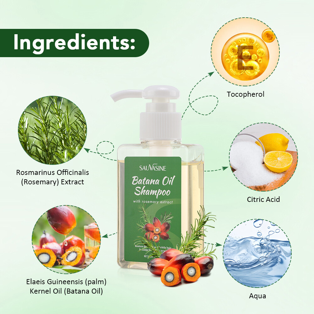 100ml Batana Oil Shampoo with Rosemary Extract for Hair Growth,Reduce Hair Loss