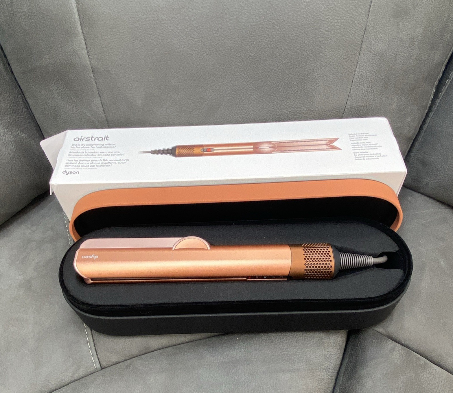 Dyson Airstrait Wet to Dry Hair Straightener Copper Electric w/ Case & Box