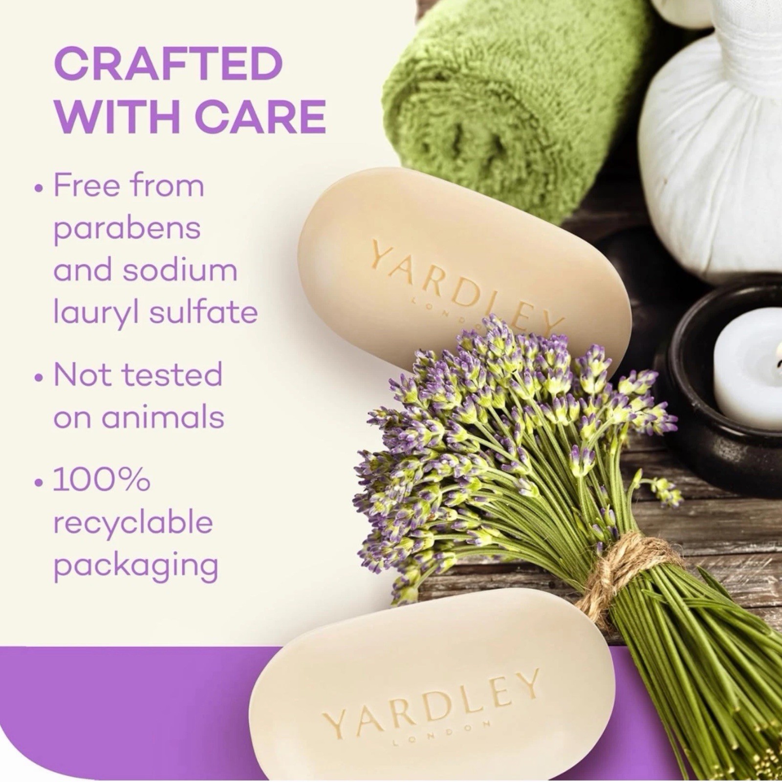 Yardley Nourishing Bath Bar Soap English Lavender 2 Pack 4 Ounces New Sealed