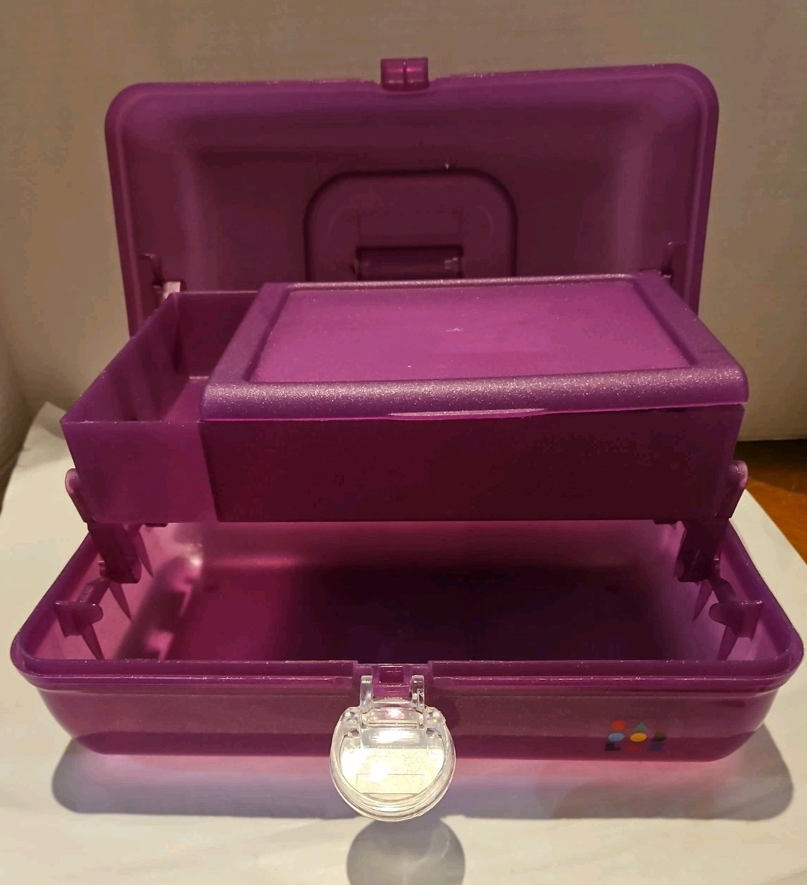 Caboodles Classic On-The-Go-Girl Makeup Case Violet Sparkle Full Size