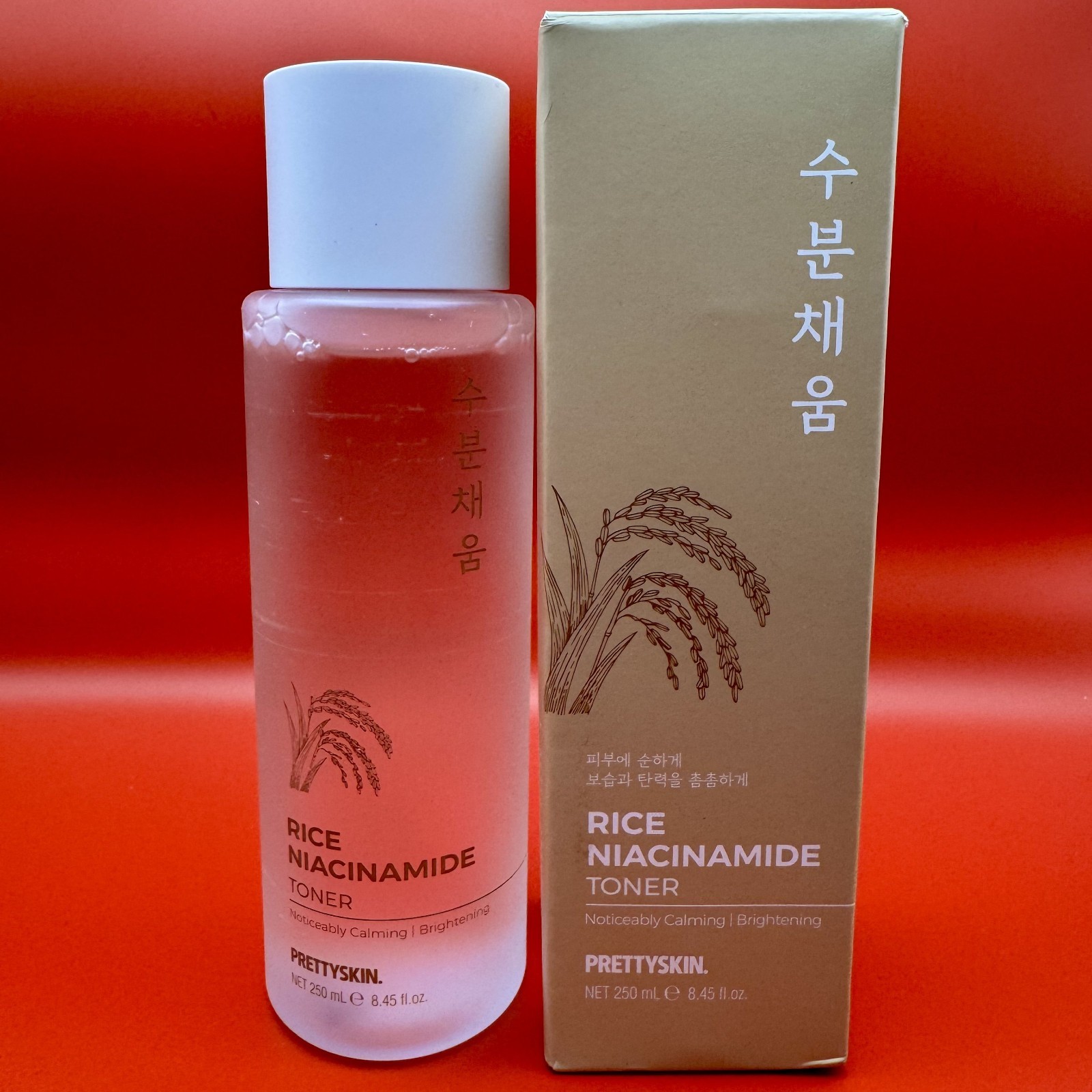 Korean PrettySkin Rice NiacinamideToner 8.45fl.oz Hydration Brightening Toner