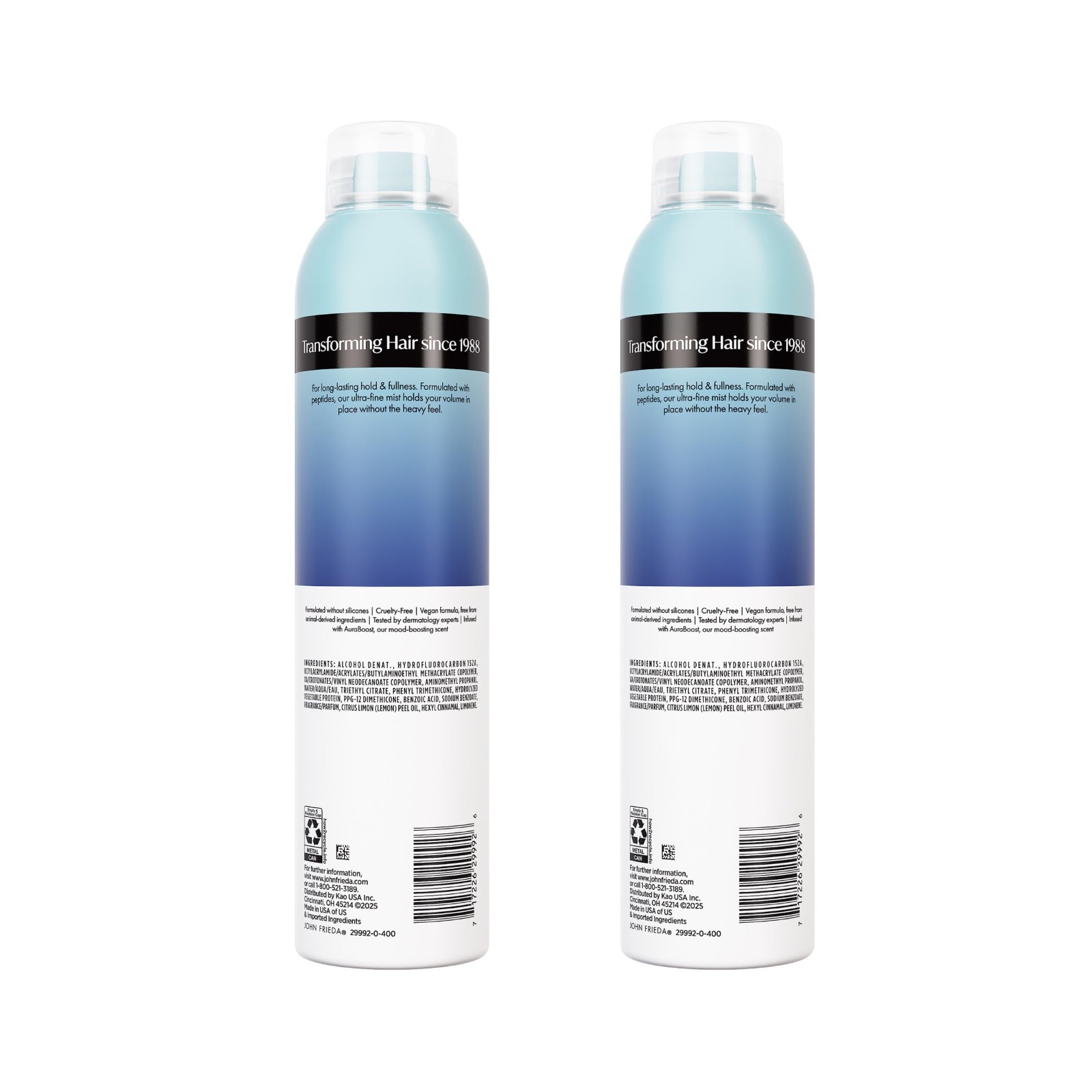 Volumizing Hairspray for Lift & Hold, 10 Oz, Pack of 2 – Hair Volume Boost
