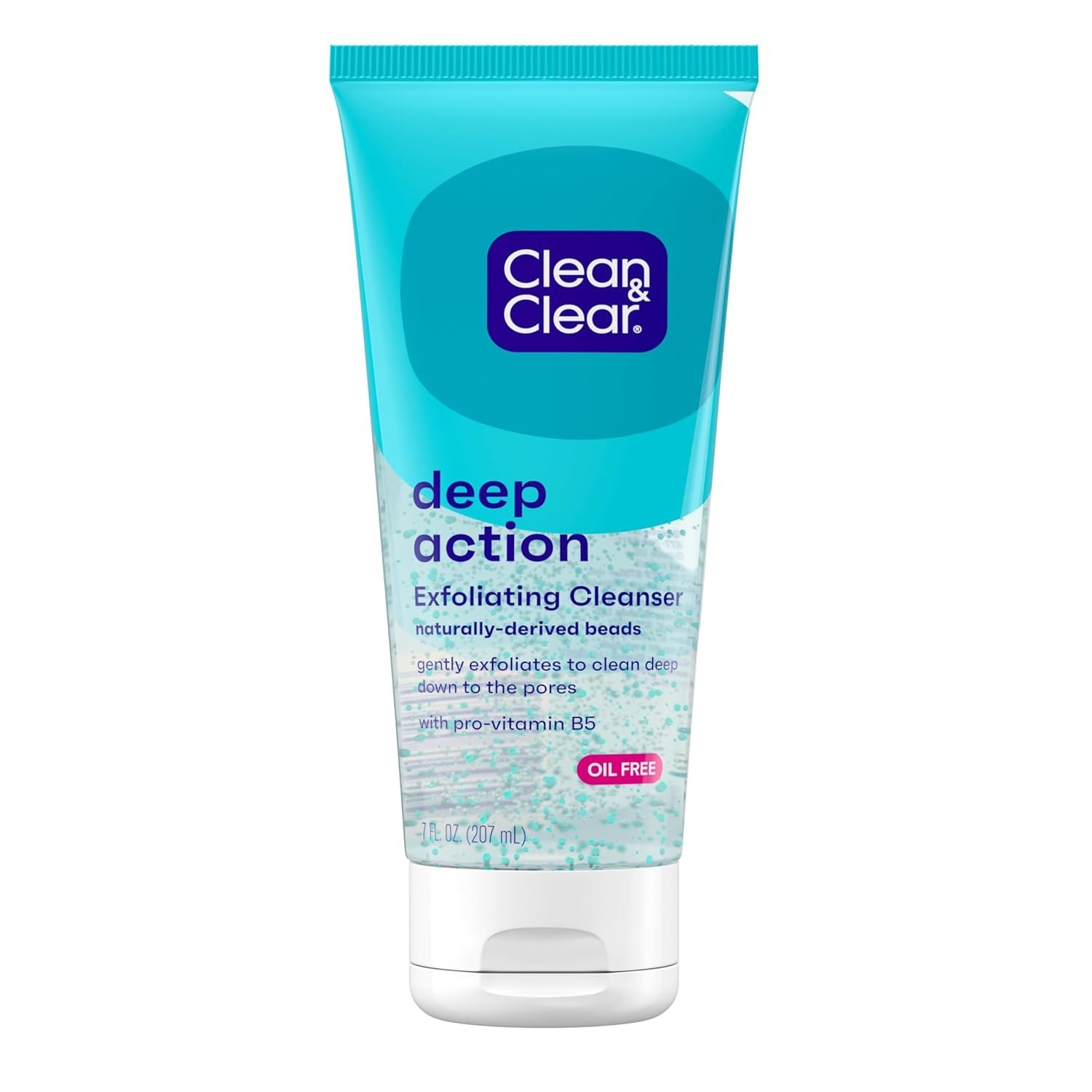 Clean & Clear Deep Action Exfoliating Facial Cleanser, Scrub & Face Wash,7 Fl Oz