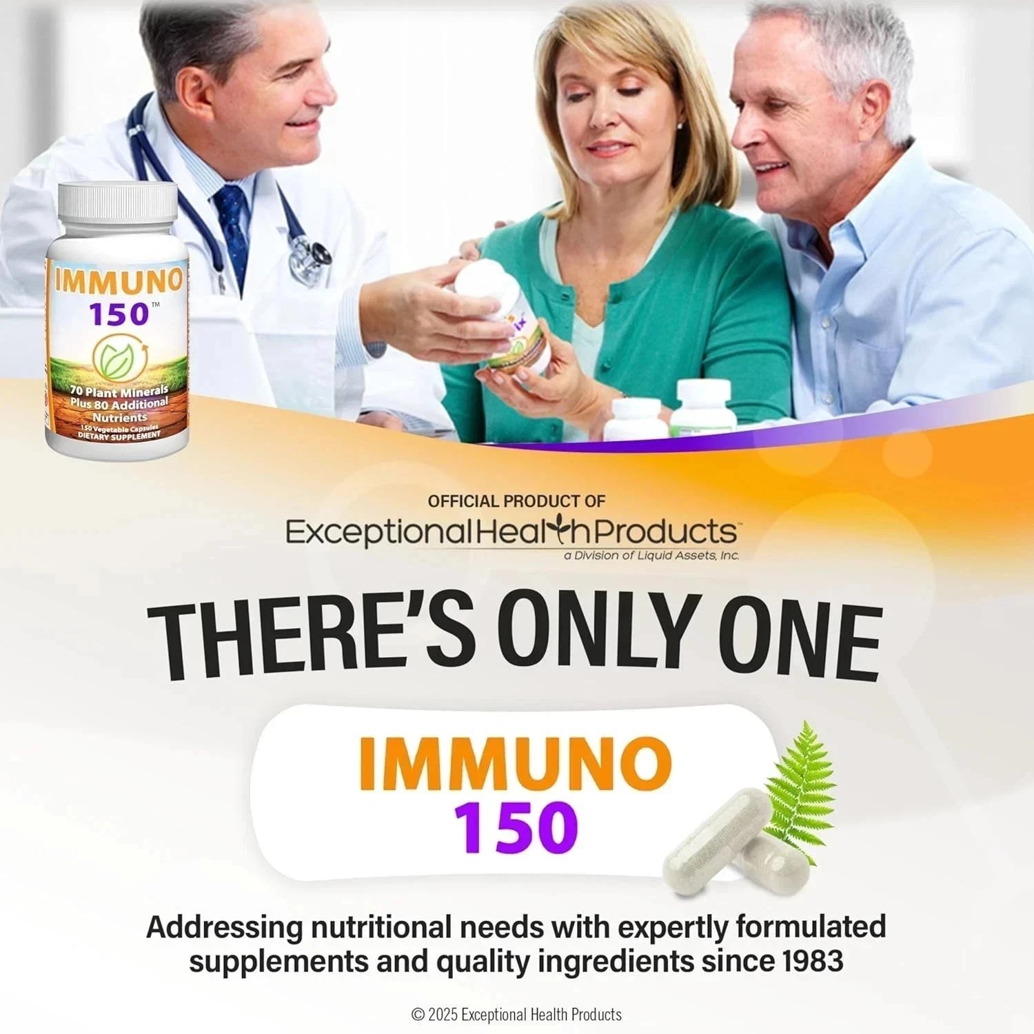 3 Pack Immuno 150, Immune Support Supplement, Packed with 70 Plant Minerals-+