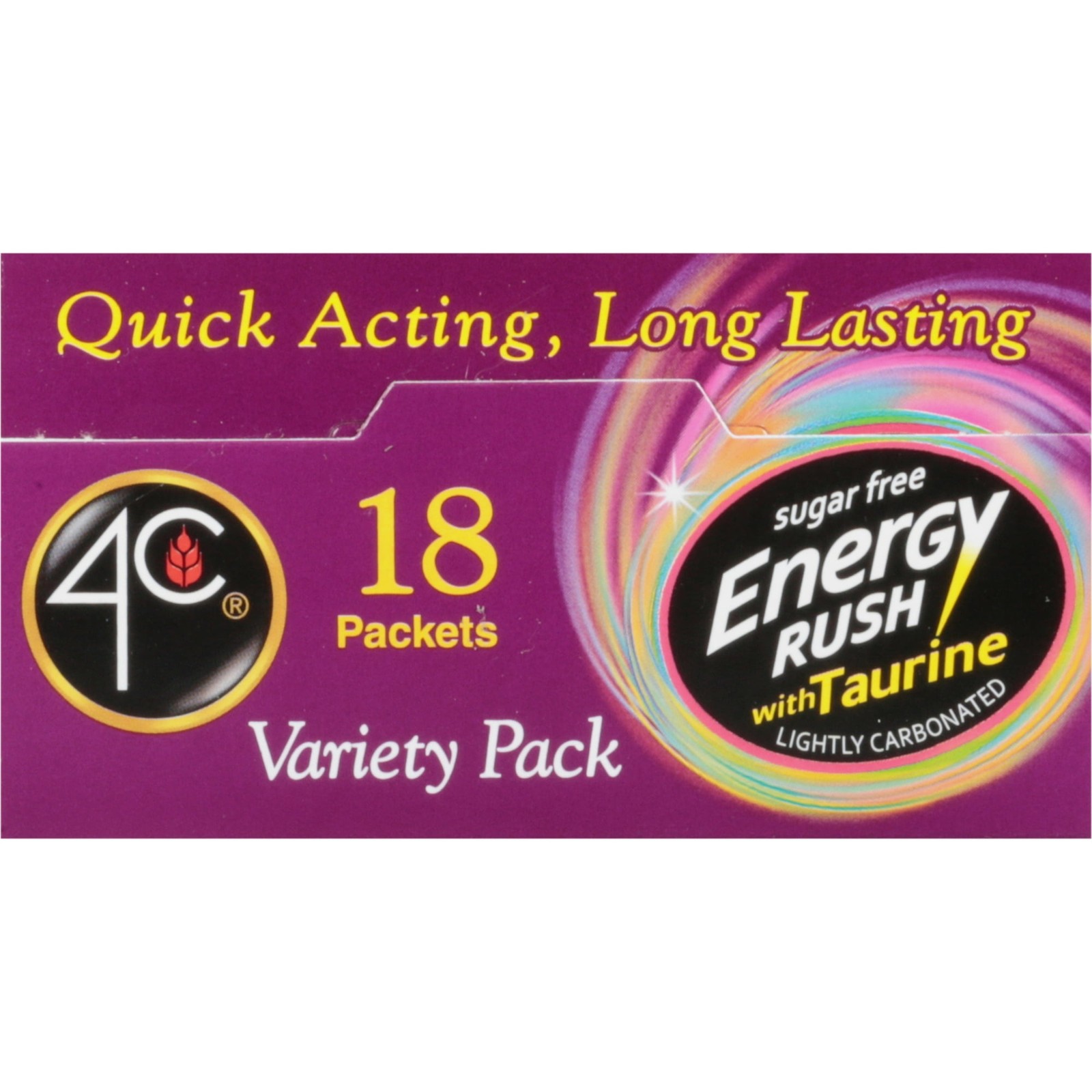 2-PK 4C Energy Rush Variety Pack with Taurine Drink Mix 36-CT Set FREE SHIP