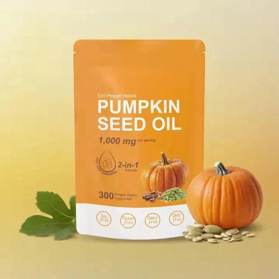 Pumpkin Seed Oil 1000mg with Saw Palmetto 300-Softgels.NEW