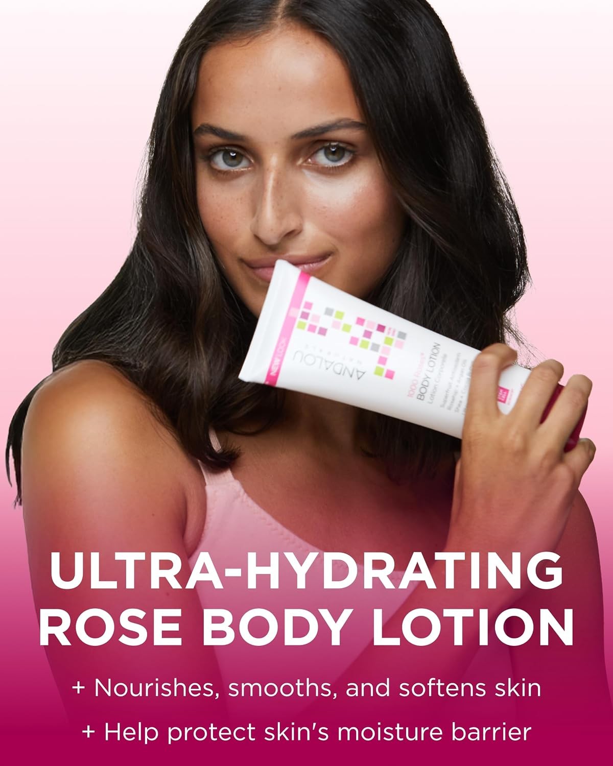 Andalou Naturals 1000 Roses Soothing Body Lotion – Improve Skin Moisture with Sh