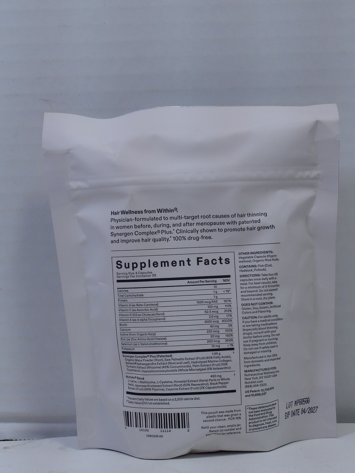 Nutrafol Women’s Balance Hair Growth 120 Caps/Refill – Sealed Exp 04/2027