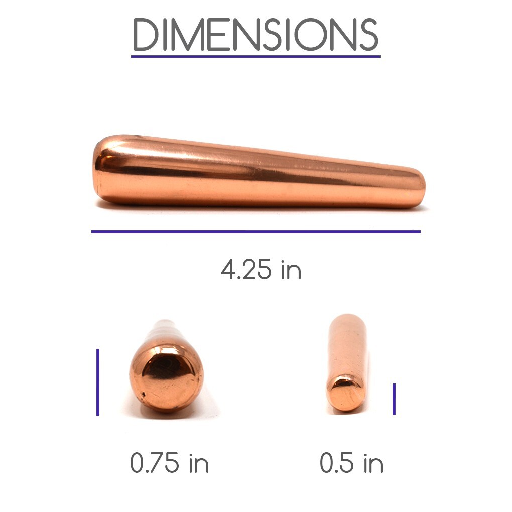 100% Solid Copper Massage Wand 4.25 in for Natural Therapy and Spiritual Healing