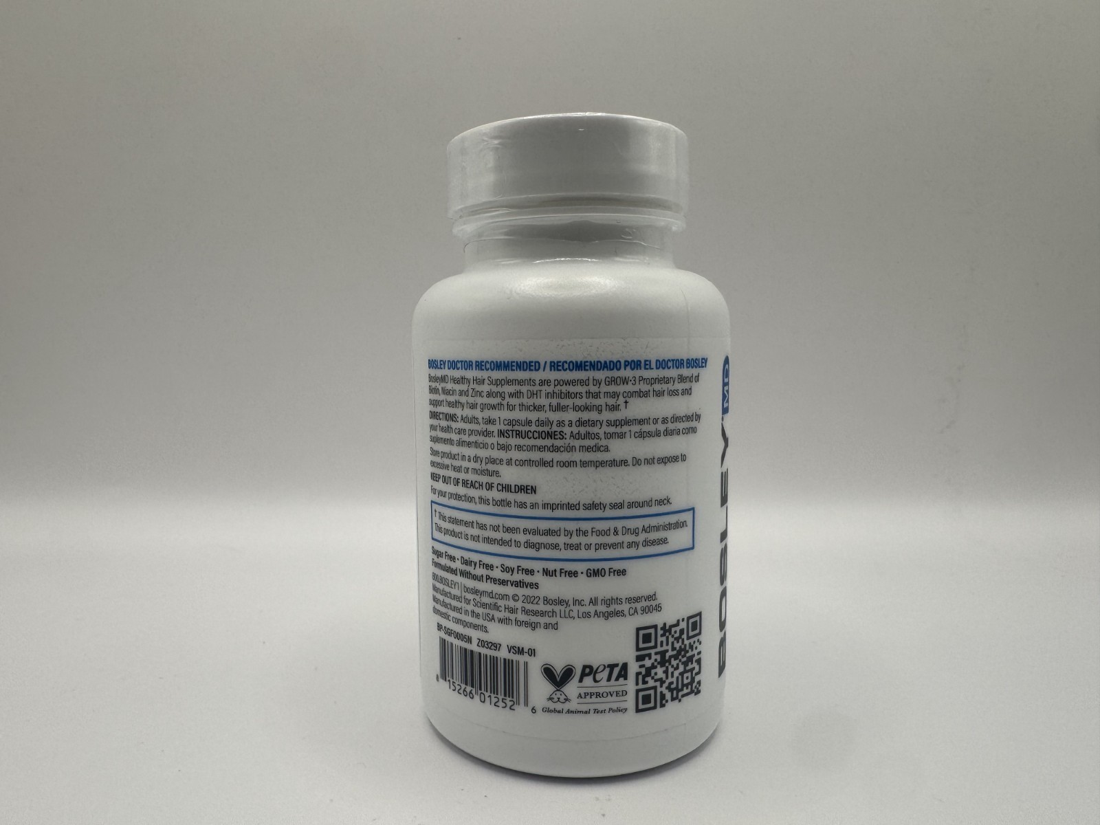 Bosley MD Healthy Hair Growth Supplements For Men – 60 Count EXP 07/26