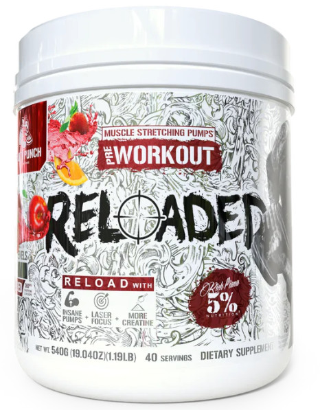 5% Nutrition Reloaded High Stim Pre-Workout | Ultra Energy FRUIT PUNCH EXP.07/28