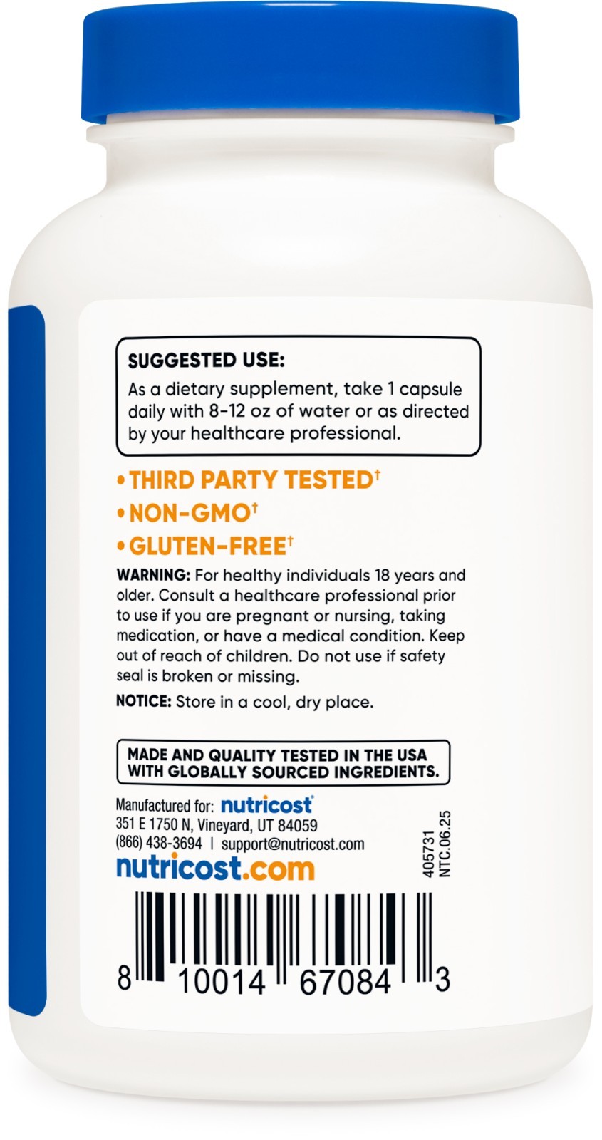 Nutricost Ox Bile Capsules 125mg, 240 Capsules – Gluten Free, Non-GMO