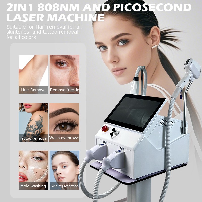 2in1 Diode Laser Hair Removal Pico Tattoo Removal Machine 4 Wavelength Permanent