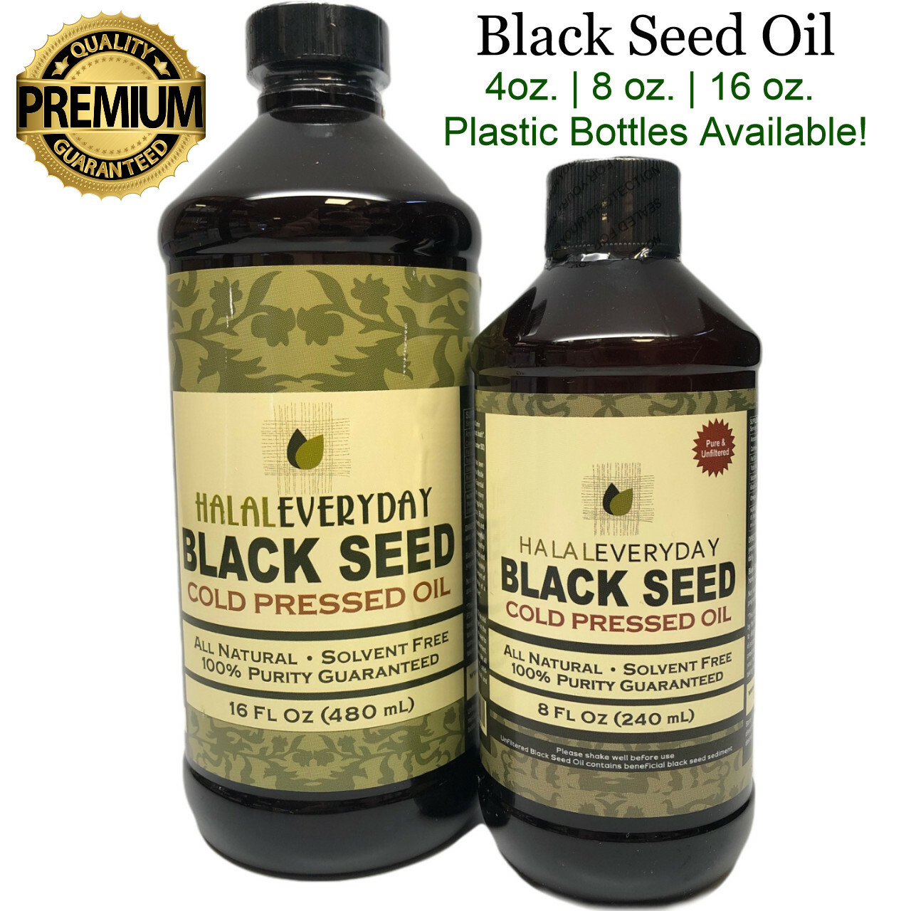 Black Seed Oil – 100% Pure Organic COLD PRESSED Cumin Nigella Sativa Unrefined