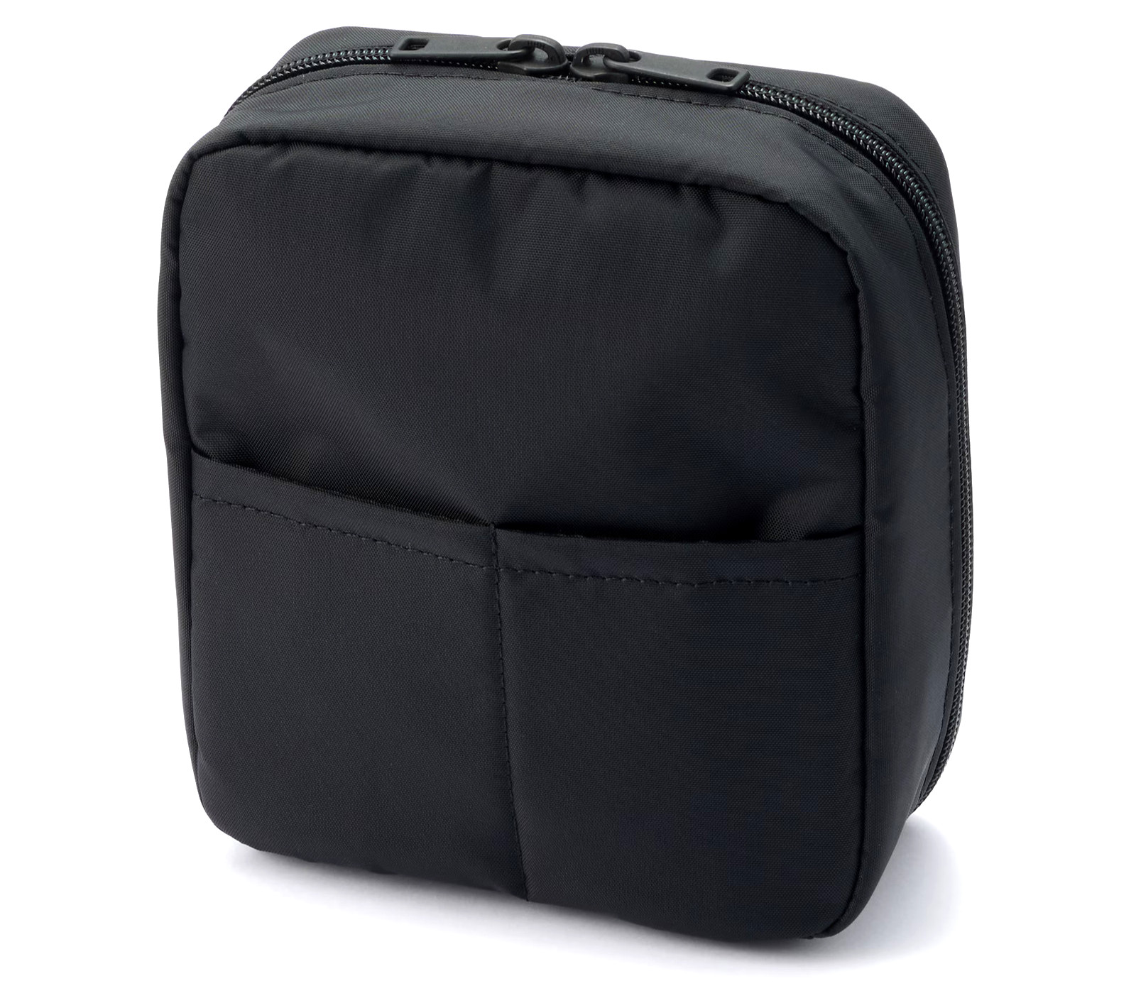 MUJI Nylon Makeup Pouch Black Lightweight Compact 6.3×5.5×2.4 in Japan