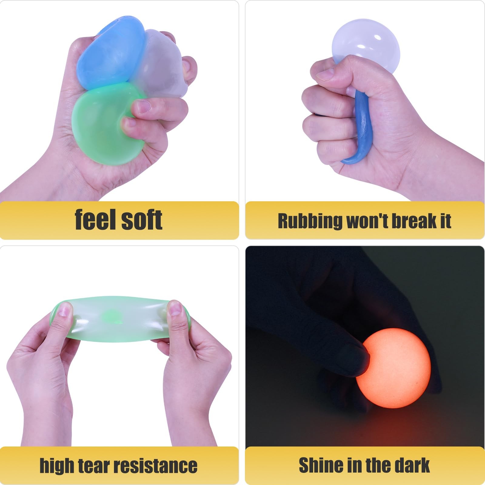 6pcs-2.4in Dream Balls,Glow in The Dark Sticky Balls That Stick to The Ceilin…