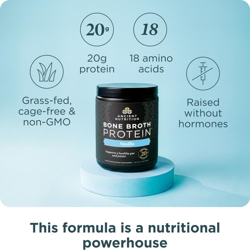 Nutrition Bone Broth Protein Vanilla 20g Collagen 15 Servings