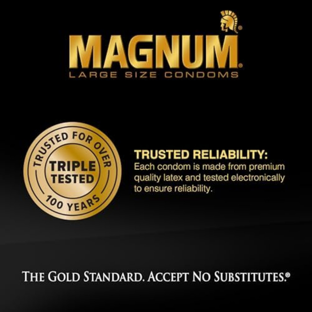 Lubricated Magnum Condoms XL Large Size – 12 Count | Free & Fast Shipping
