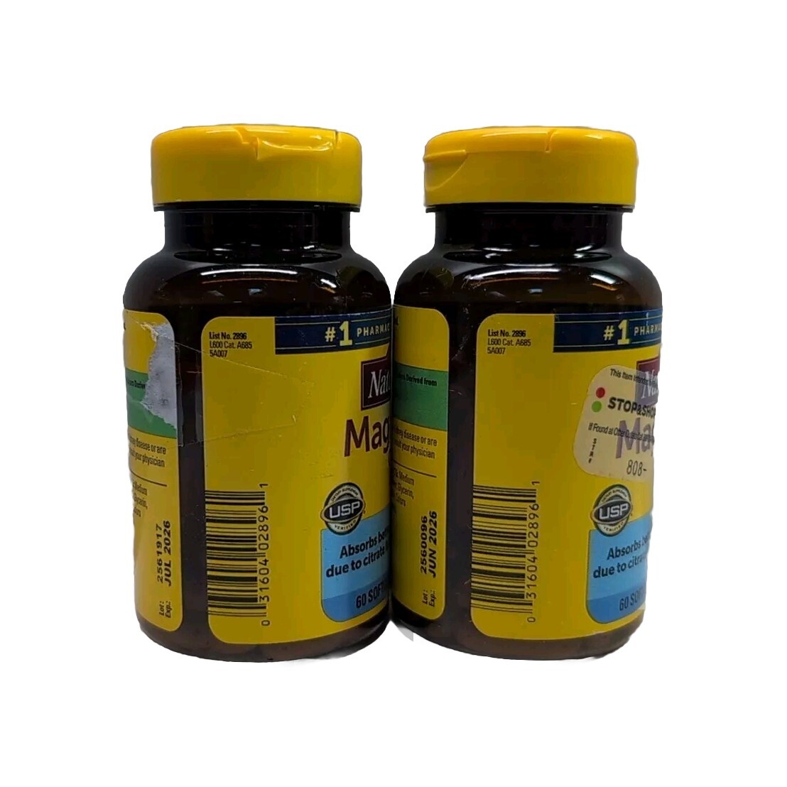 2 Nature Made Magnesium Citrate 250mg, 60 Softgels Each. Exp 04/2026+
