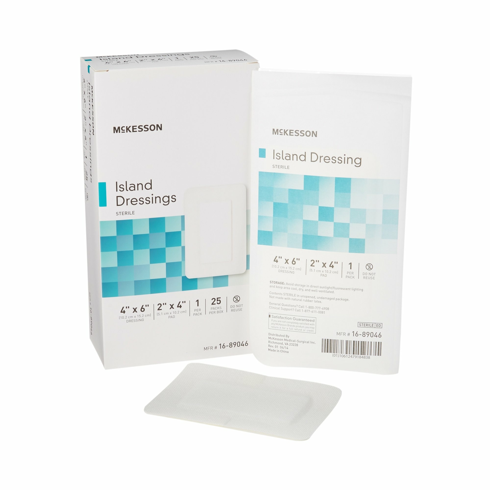 25 McKesson Adhesive Island Dressings 4 X 6 Polypropylene Rayon 16-89046