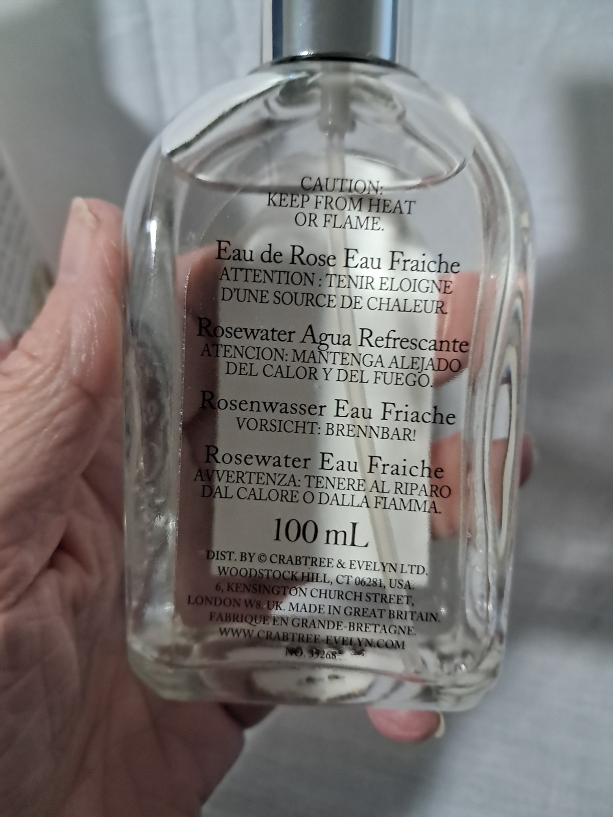 CRABTREE & EVELYN ROSEWATER EAU FRAICHE 3.4 FL OZ DISCONTINUED RARE With Box NEW