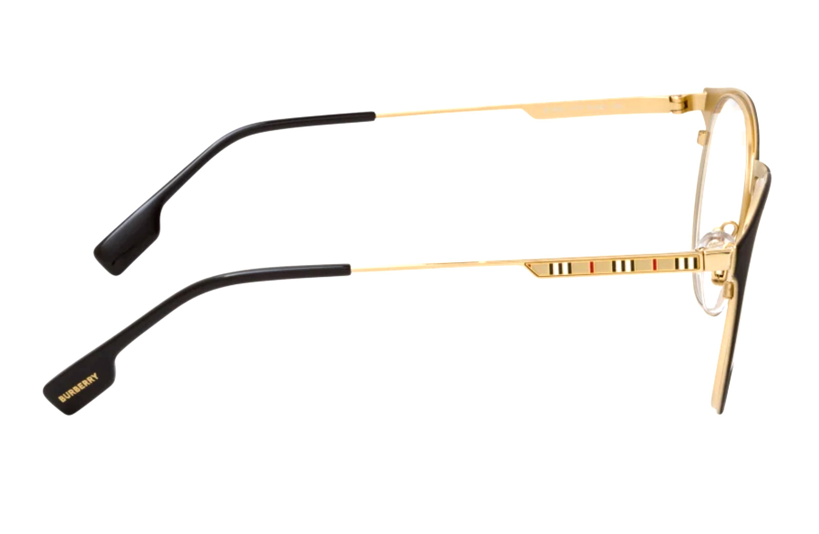 New BURBERRY YORK Eyeglasses B 1360 1017 51-21 145 Black & Gold Round Frames