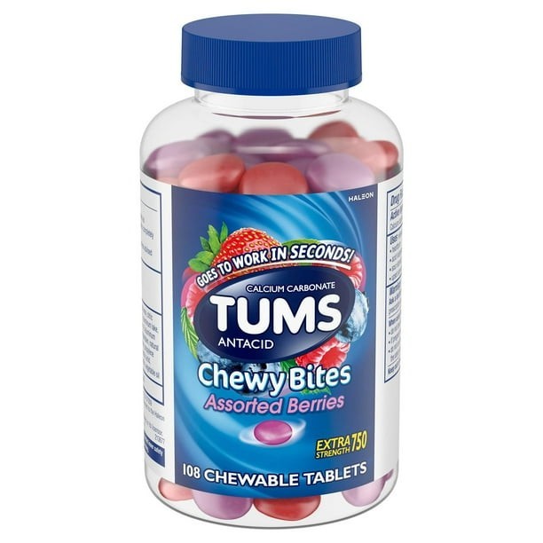 TUMS Chewy Bites 108 Ct x2 Assorted Berries Antacid Exp 10/2028 Gluten Free