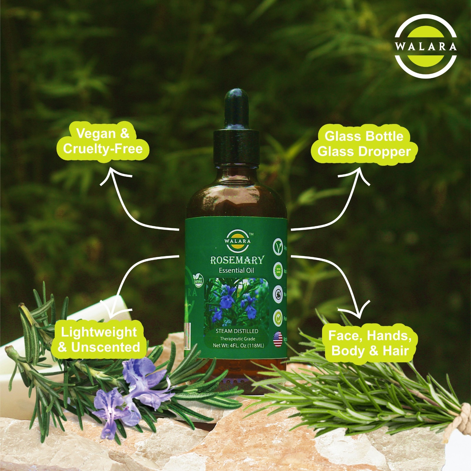 Rosemary Oil: Hair Growth, Moisturizing for Split Ends & Dry Scalp, Strengthens
