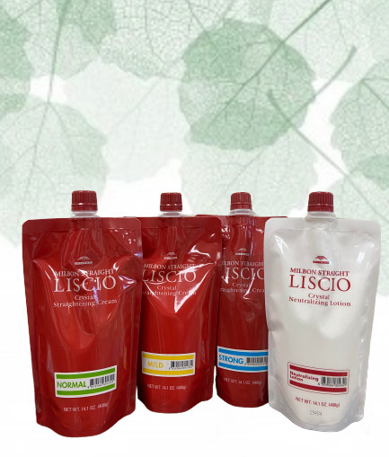 Milbon Liscio Crystal Straighteners Cream MILD Set 14.1 oz Severely Damage Hair