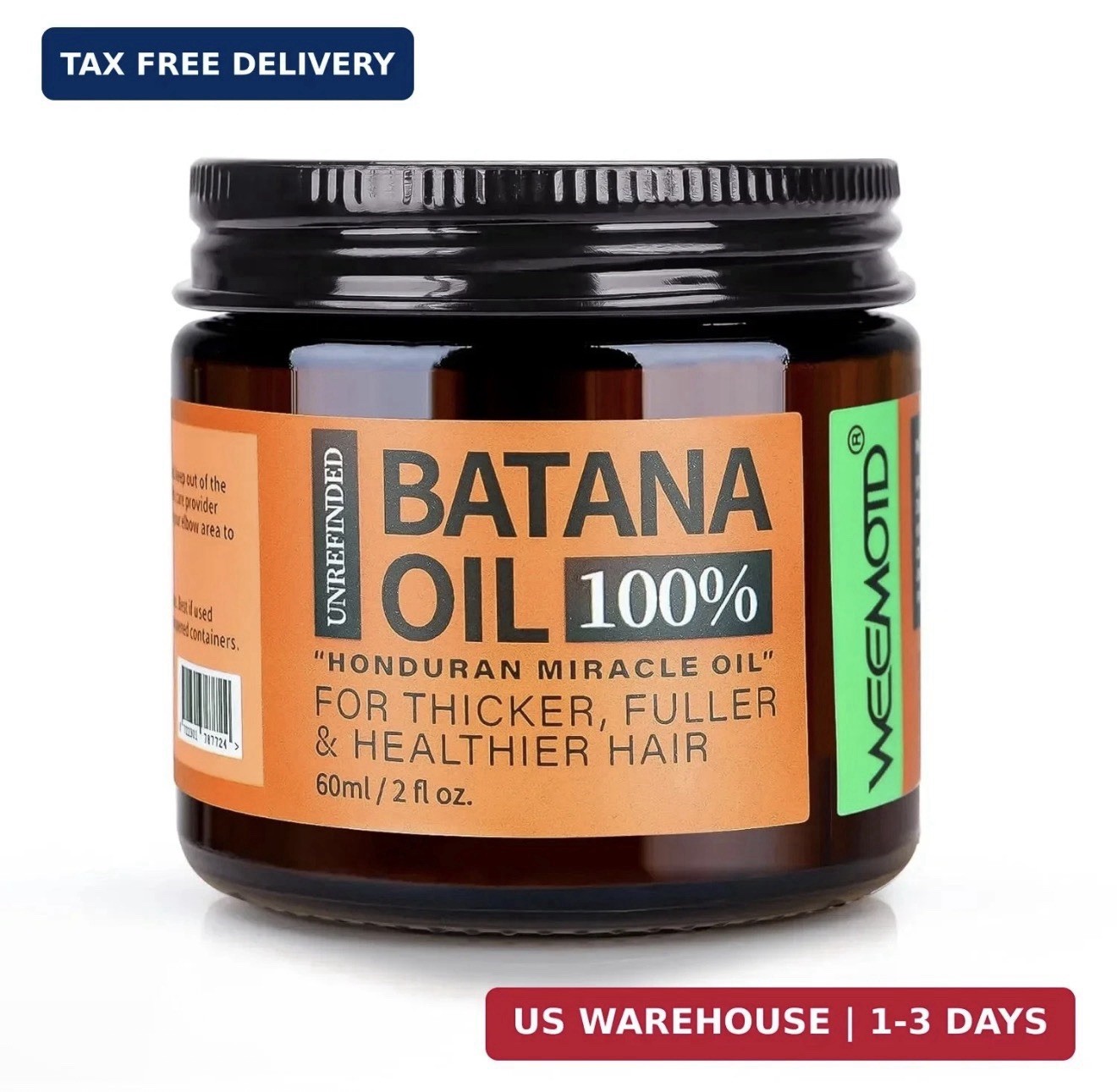 WEEMOTD 100% Raw Batana Oil for Hair, Unrefined Conditioning Hair & Scalp Oil fr
