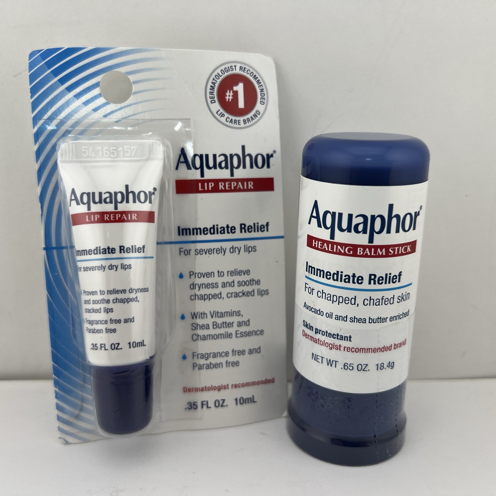 Aquaphor 2pc Set – Healing Balm Stick 0.65oz & Lip Repair 0.35 fl oz – Brand NEW
