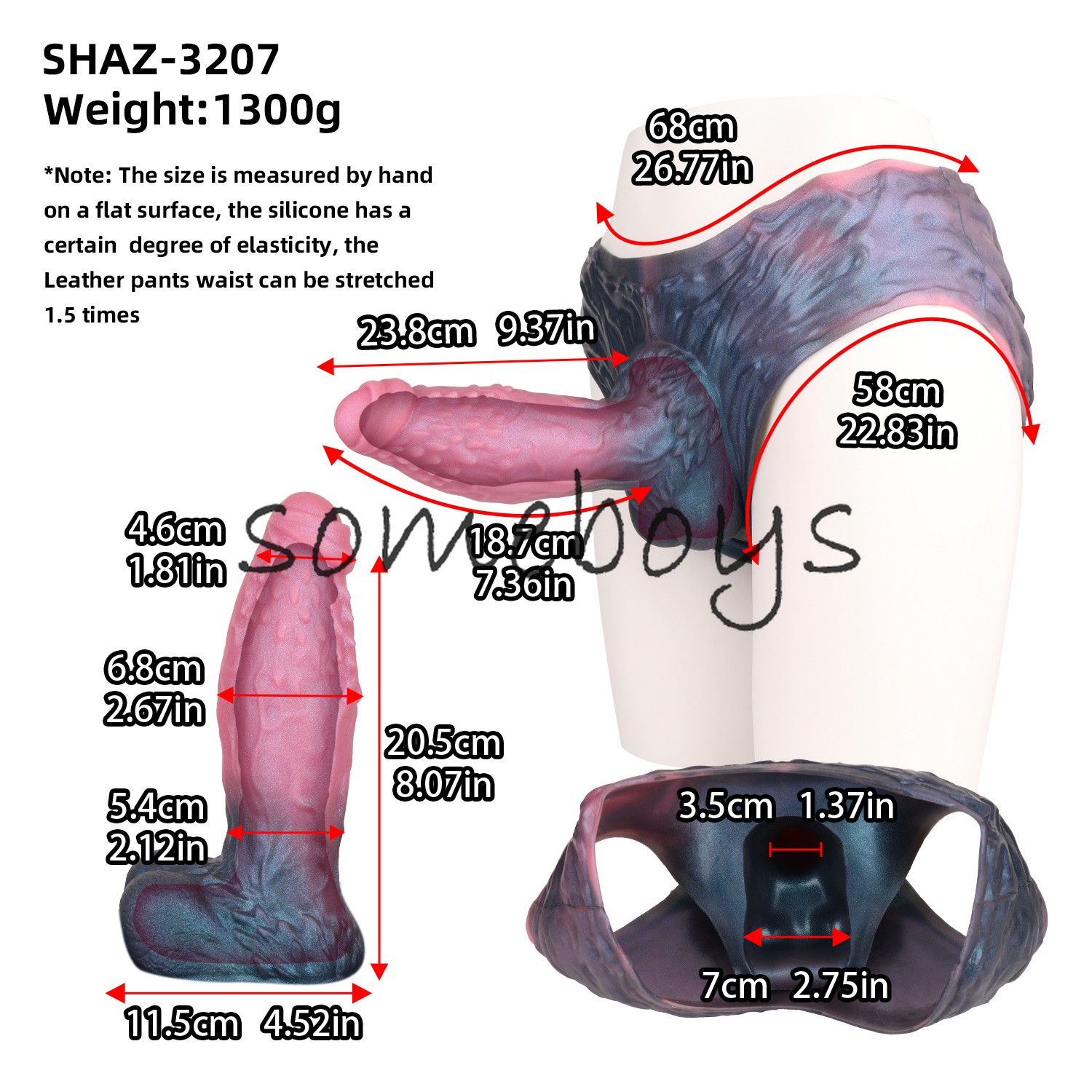 Wearable Hollow Penis Sleeve Hollow Silicone Pants Reusable Condom Extender Men