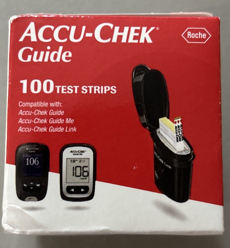 Accu-Chek Guide Test Strips – 100 Count. Exp. 05/2026+