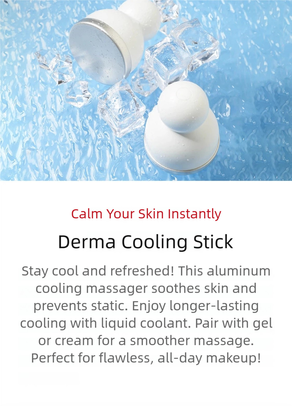 Instant Cooling Facial Massager-Cold Stick for Skin Soothing & Puffy Face Relief