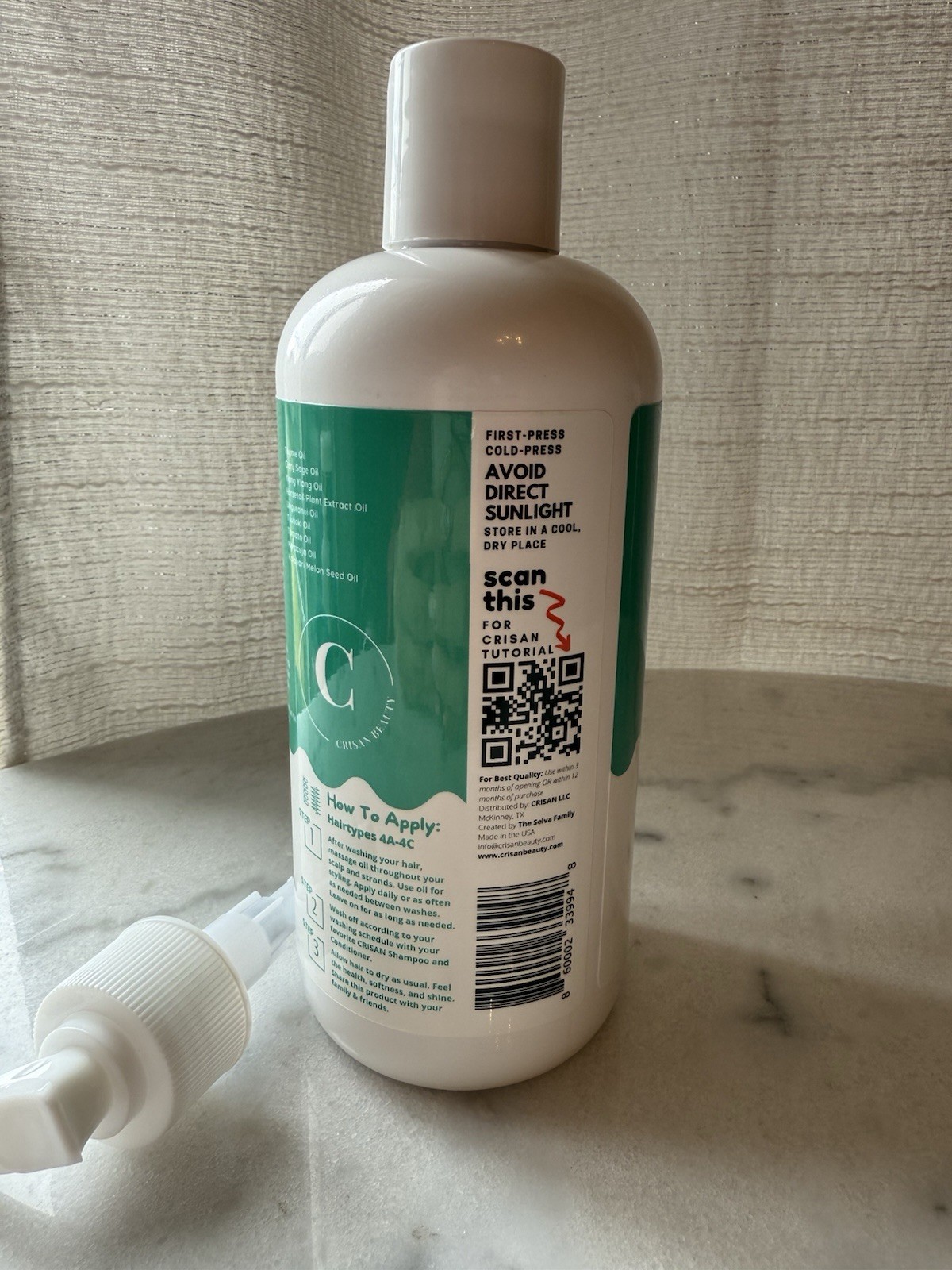 CRISAN extreme hair strength oil. 55 vital oils for all hair types.16oz.exp:8/25